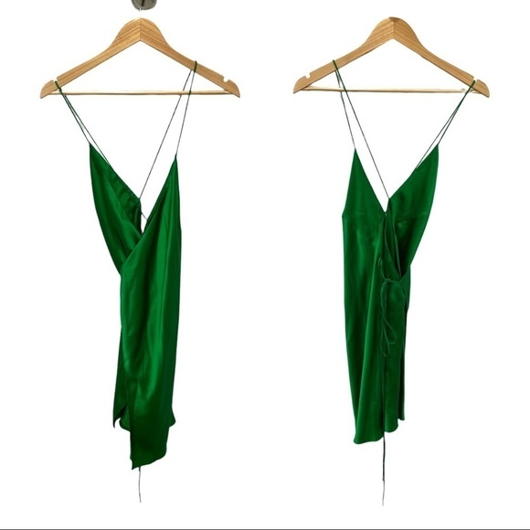 Michelle Mason | NWT 100% Silk Strappy Wrap Mini Dress - Size 4 - Sold Out - Picture 5 of 8